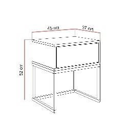 Nachttisch BLANCO KASZMIR auf Gestell