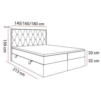 Kontinentalbett IZOLDA mit Bettkasten