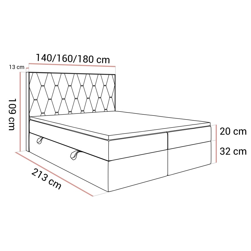 Kontinentalbett IZOLDA mit Bettkasten