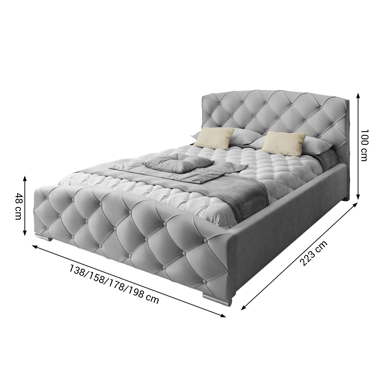 CARO gepolstertes Bett mit Bettkasten