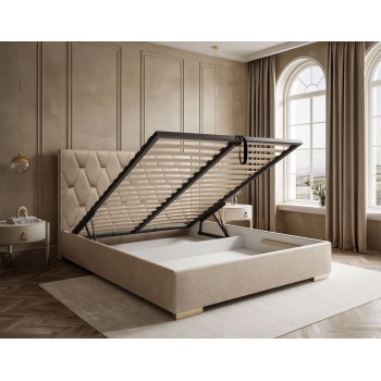 Polsterbett IZOLDA mit hohem Kopfteil