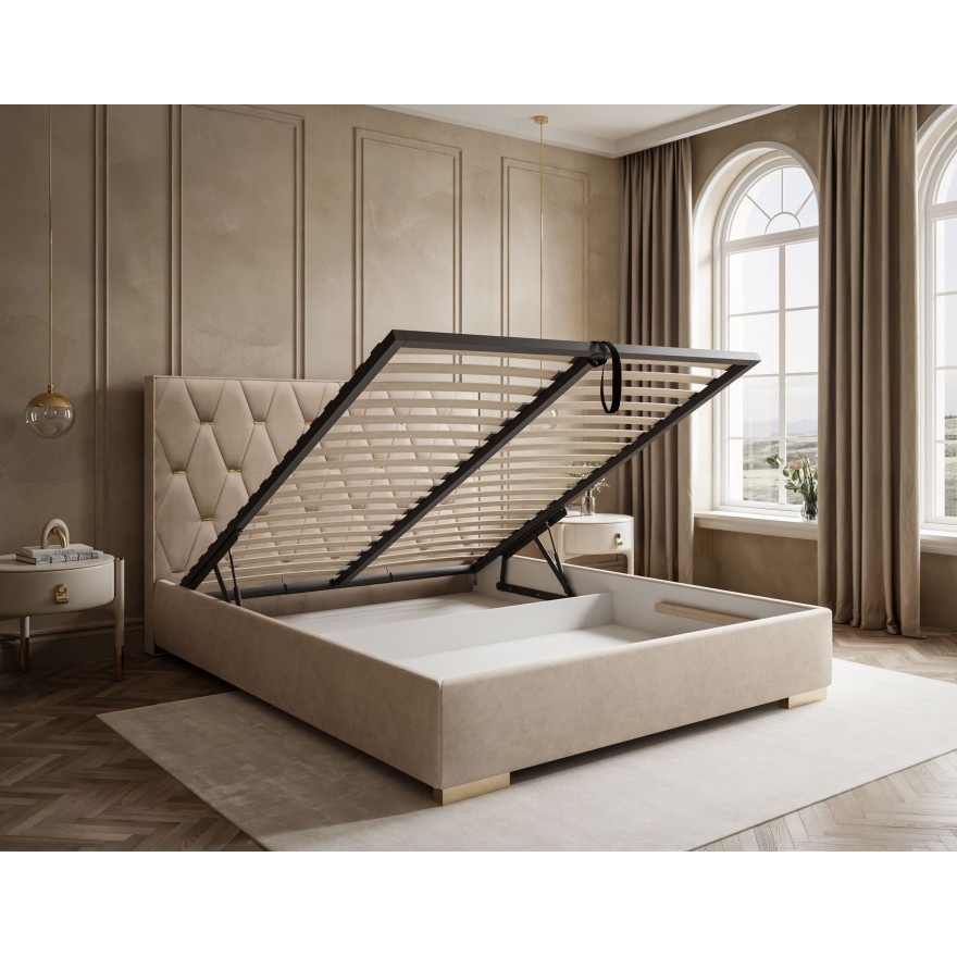 Polsterbett IZOLDA mit hohem Kopfteil