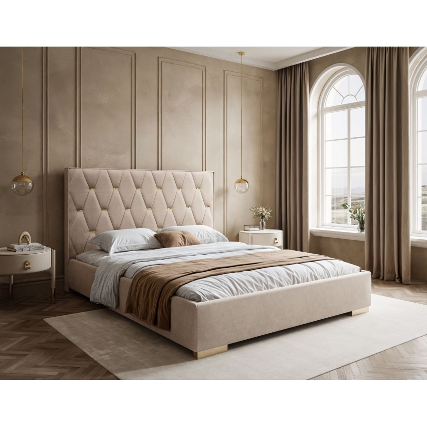 Polsterbett IZOLDA mit hohem Kopfteil