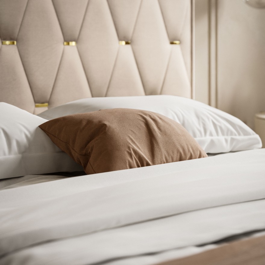 Polsterbett IZOLDA mit hohem Kopfteil