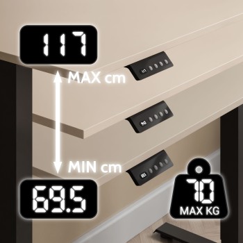 Verstellbarer Schreibtisch SPACE auf Metallbeinen