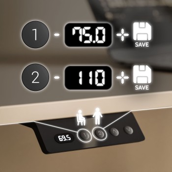 Verstellbarer Schreibtisch SPACE auf Metallbeinen