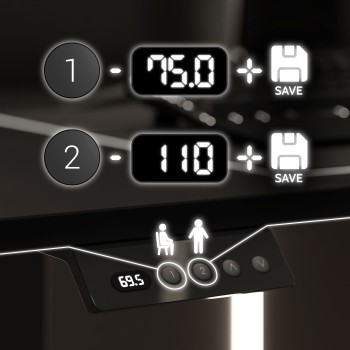 Verstellbarer Schreibtisch SPACE GAMING auf Metallbeinen