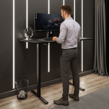 Verstellbarer Schreibtisch SPACE GAMING auf Metallbeinen