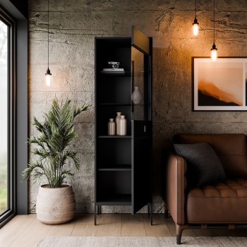 Vitrine MIDNIGHT mit Glasfront auf Gestell