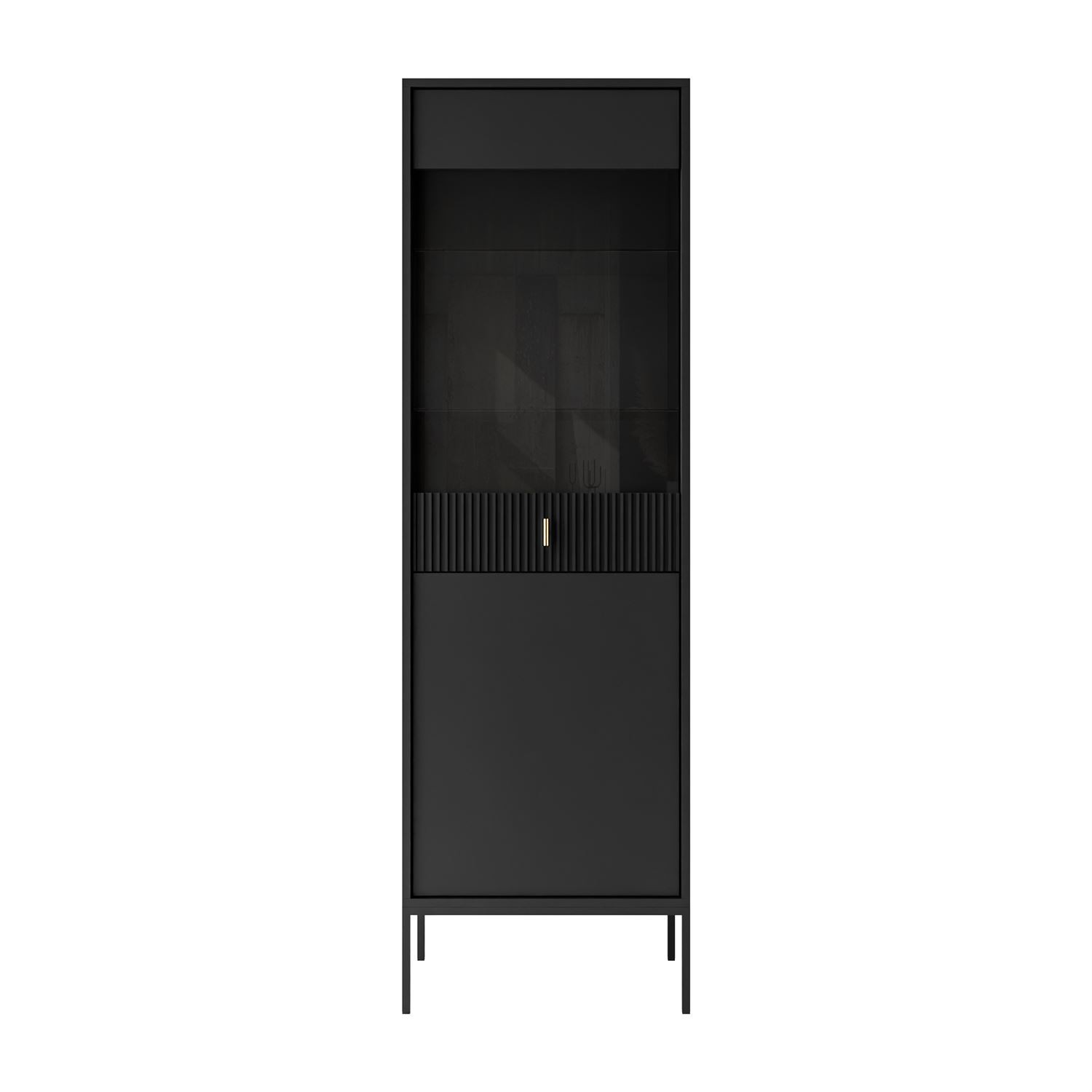 Vitrine MIDNIGHT mit Glasfront auf Gestell