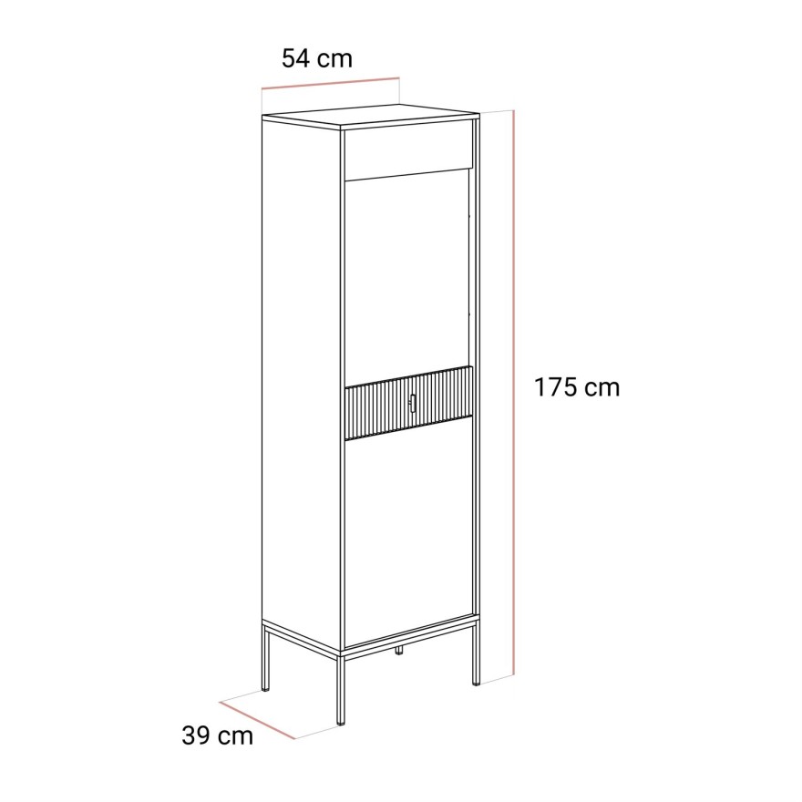 Vitrine MIDNIGHT mit Glasfront auf Gestell