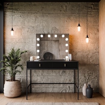 Schminktisch MIDNIGHT ELITE mit LED-Spiegel auf Gestell