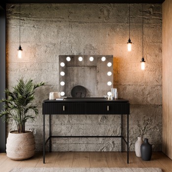 Schminktisch MIDNIGHT ELITE mit LED-Spiegel auf Gestell