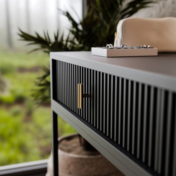 Schminktisch MIDNIGHT ELITE mit LED-Spiegel auf Gestell