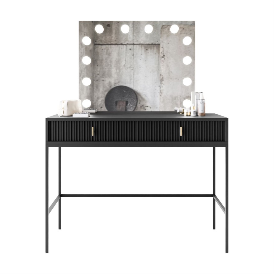 Schminktisch MIDNIGHT ELITE mit LED-Spiegel auf Gestell