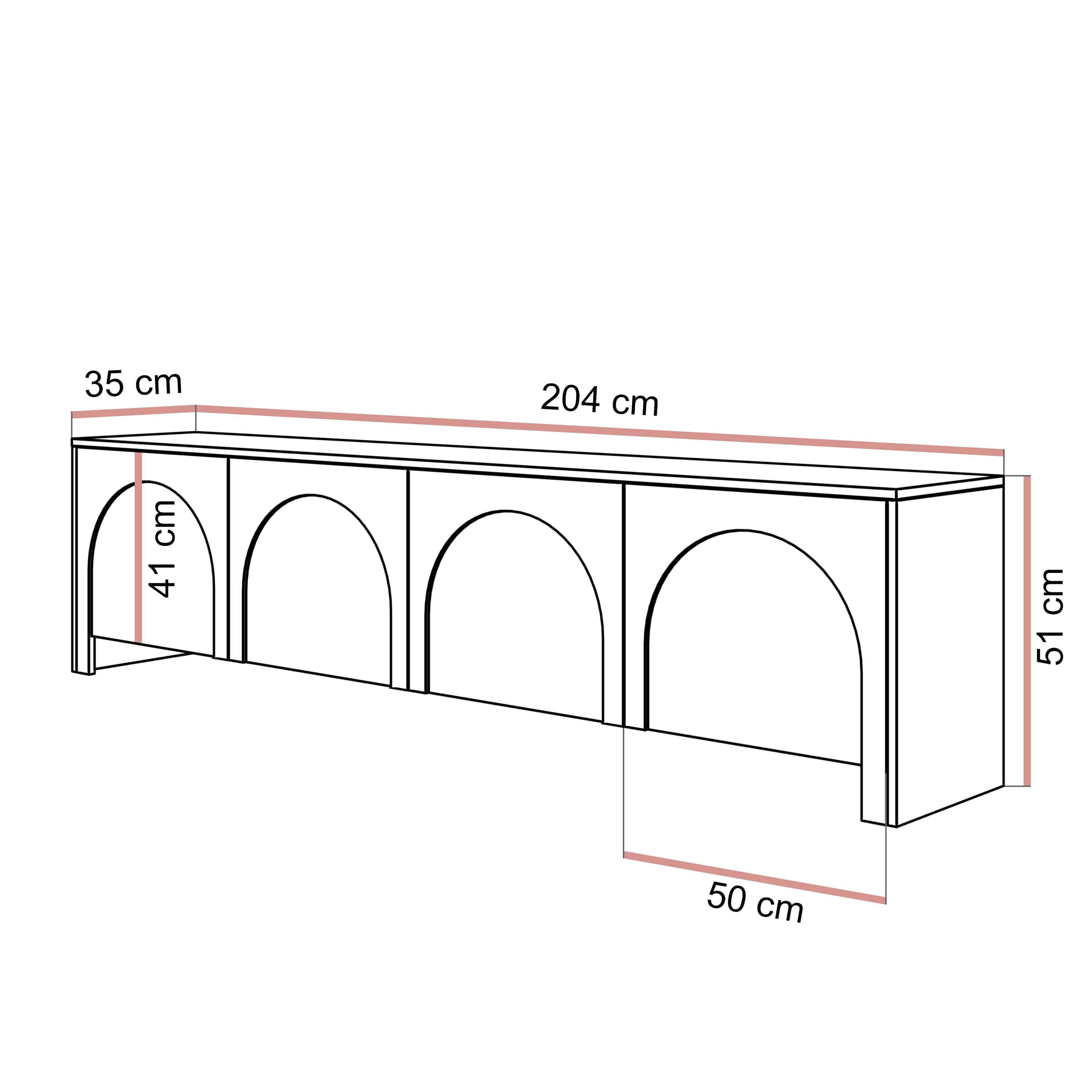Vier­türiger TV-Schrank ARIADNA