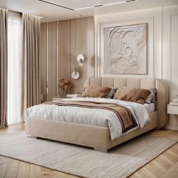 Polsterbett AMARA SILVER mit Bettkasten und Lattenrost