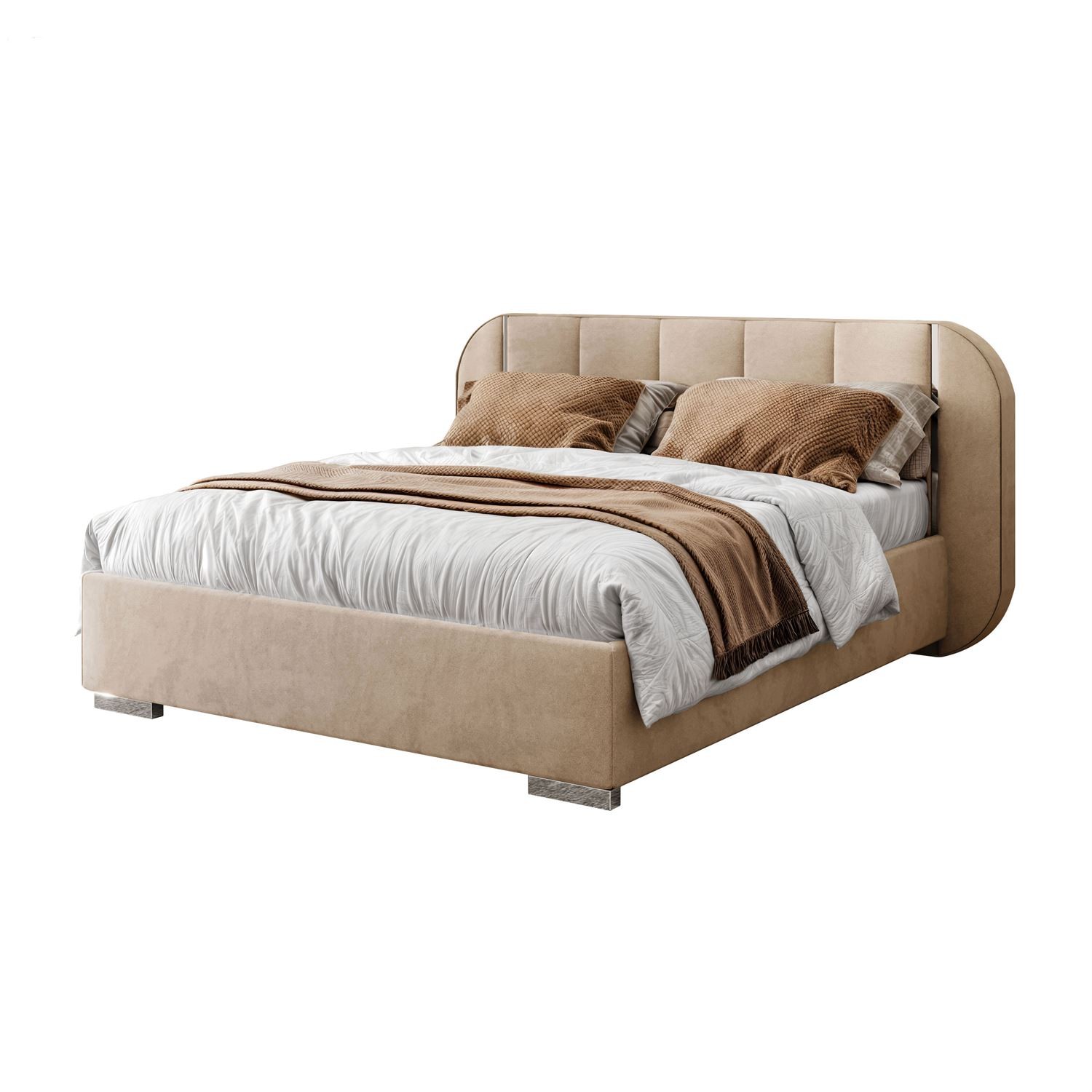 Polsterbett AMARA SILVER mit Bettkasten und Lattenrost