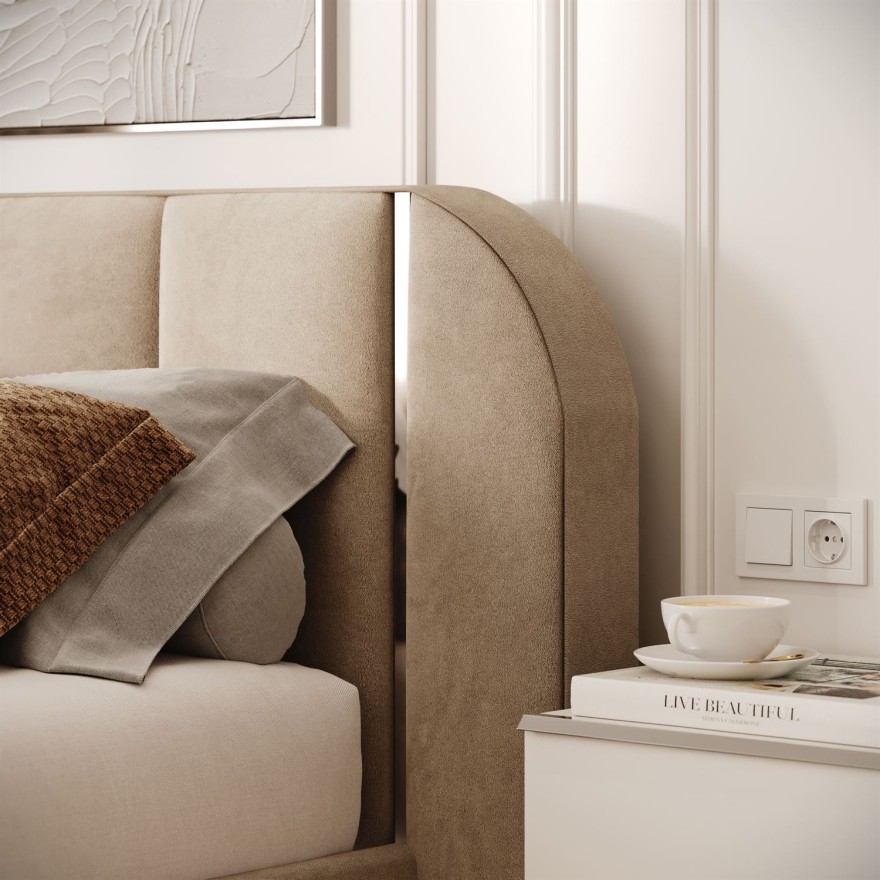 Polsterbett AMARA SILVER mit Bettkasten und Lattenrost