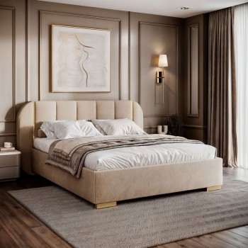Polsterbett AMARA GOLD mit Bettkasten und Lattenrost