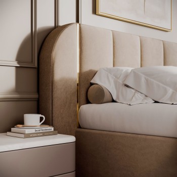 Polsterbett AMARA GOLD mit Bettkasten und Lattenrost