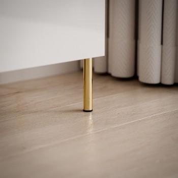 AURORA Wohnwand auf  Beinen weiß hochglanz