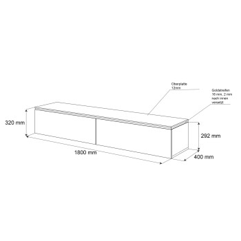 AURORA Wohnwand auf  Beinen weiß hochglanz