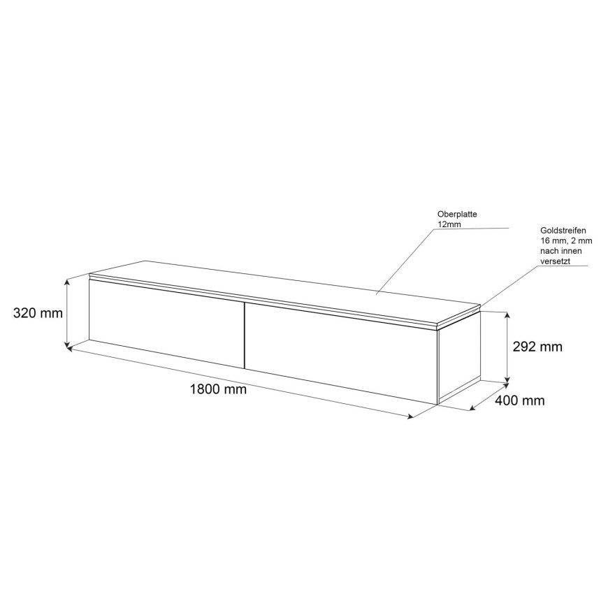 AURORA Wohnwand auf  Beinen weiß hochglanz