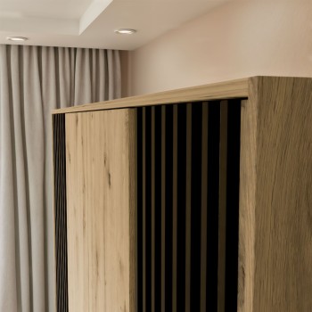 Viertüriger Kleiderschrank NELA mit Lamellen 206 cm