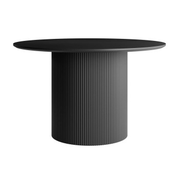 Runder Esstisch OVI mit geriffeltem Untergestell
