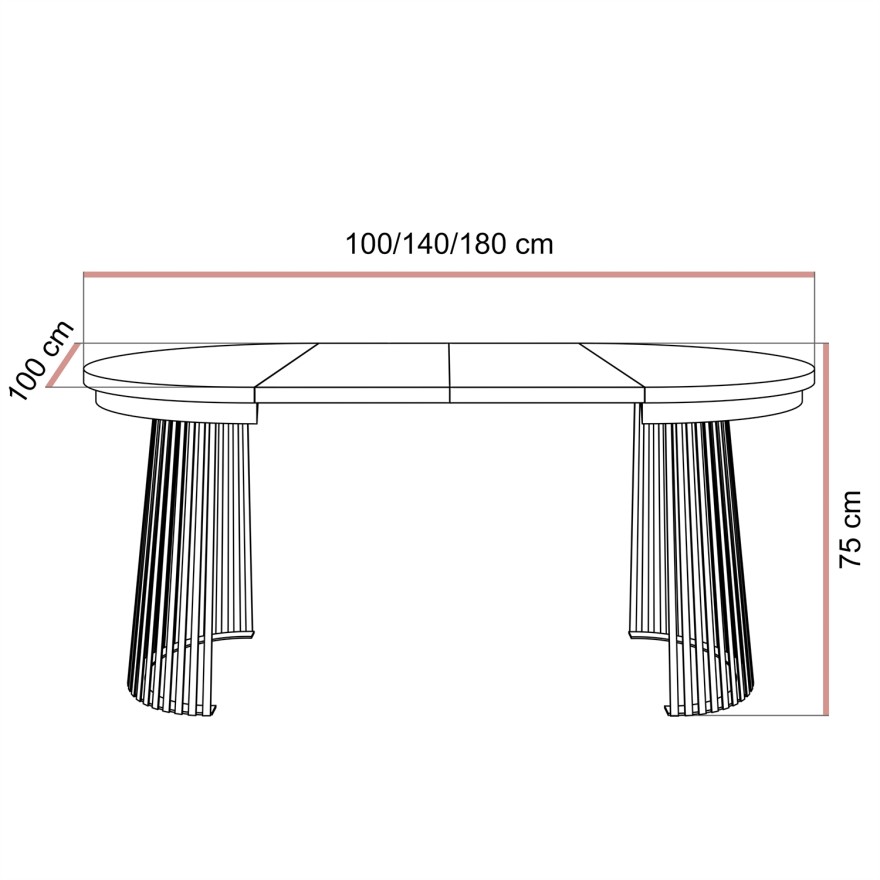 Ausziehbarer Tisch ELYA mit durchbrochenem Untergestell