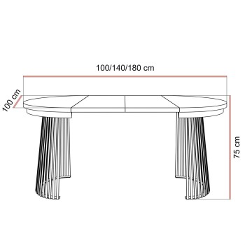 Esszimmer-Set ELYA-Tisch mit vier Stühlen