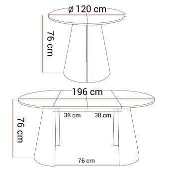 Runder Ausziehtisch LAVA