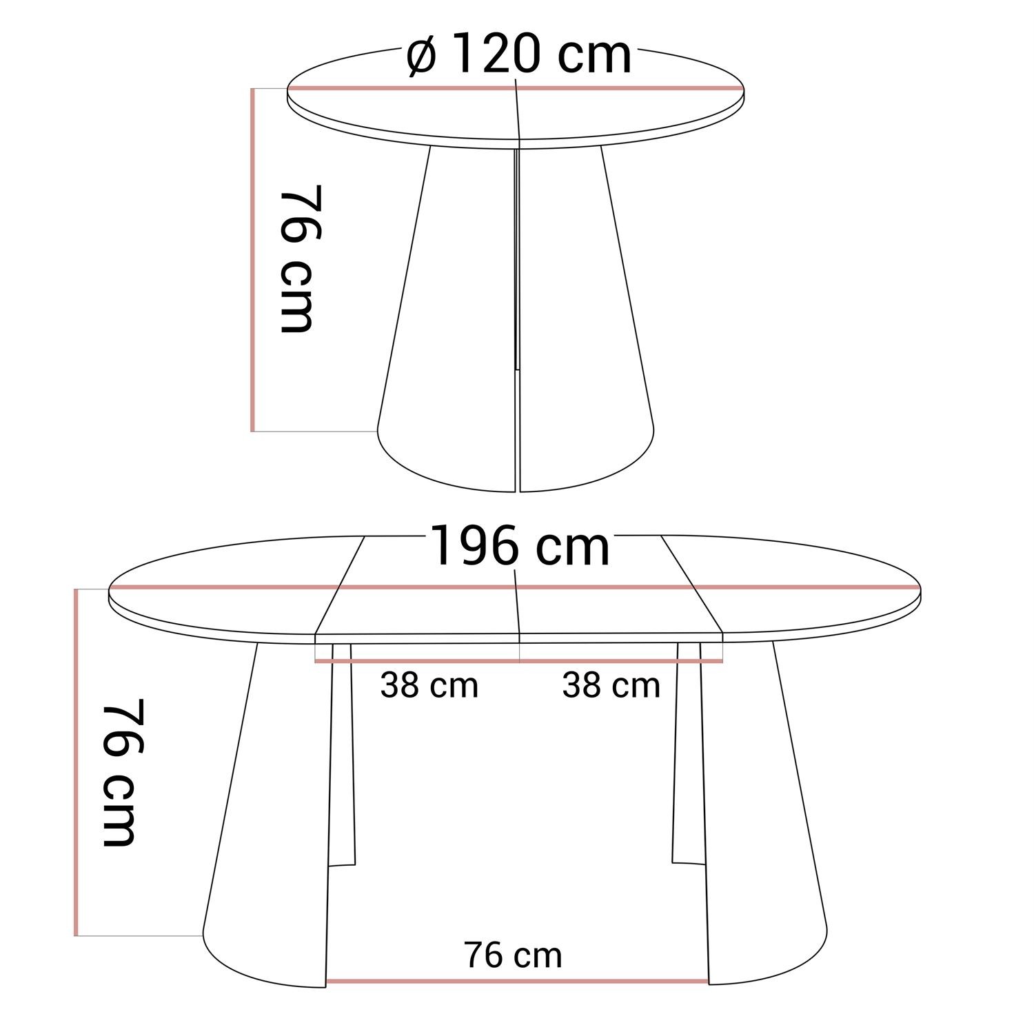 Runder Ausziehtisch LAVA