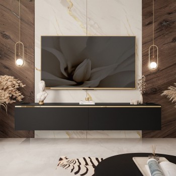 AURORA RTV Schrank schwarz matt