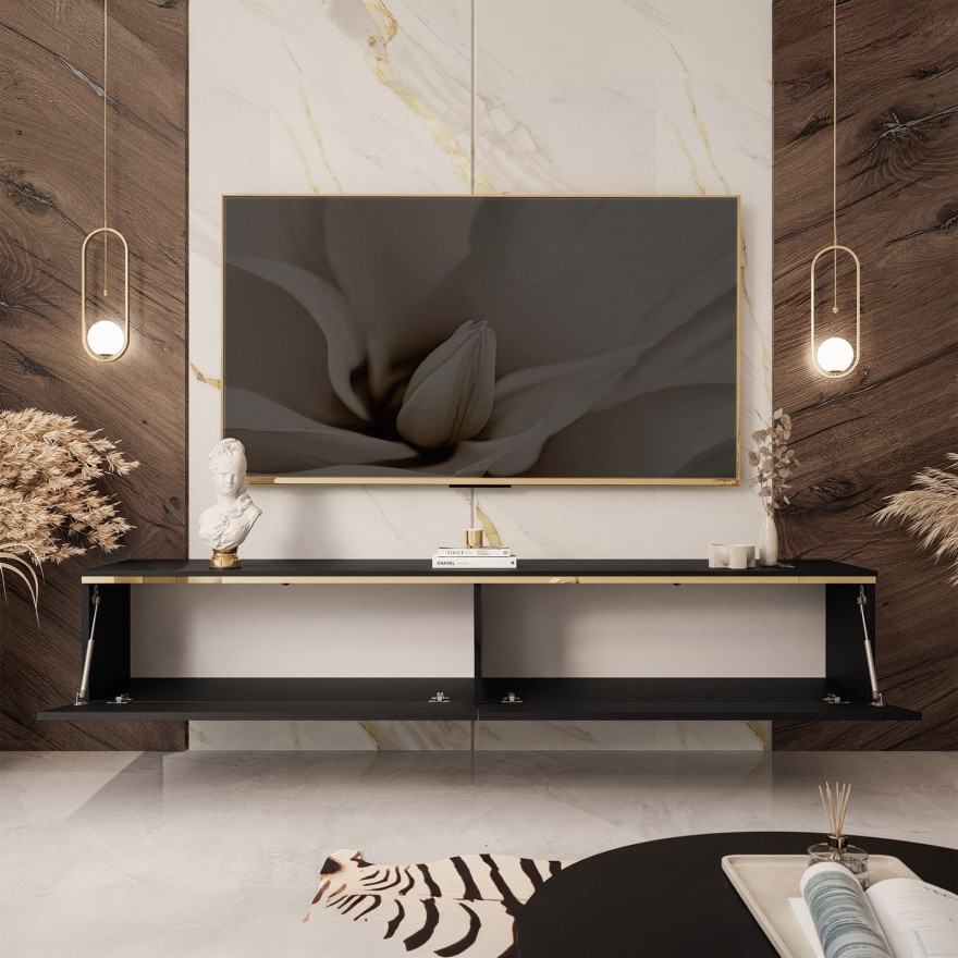 AURORA RTV Schrank schwarz matt