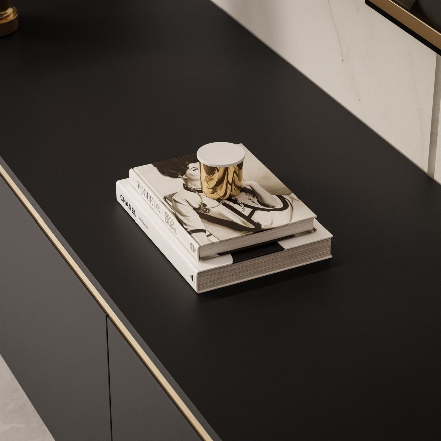 AURORA RTV Schrank schwarz matt