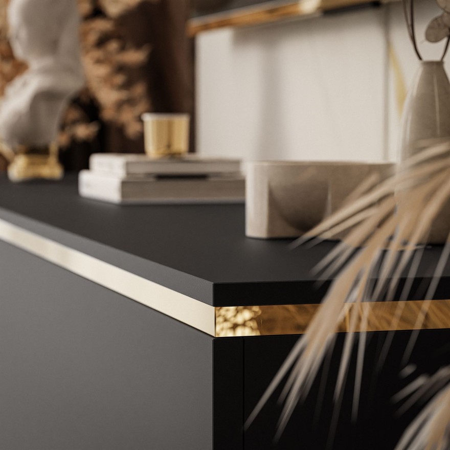 AURORA RTV Schrank schwarz matt