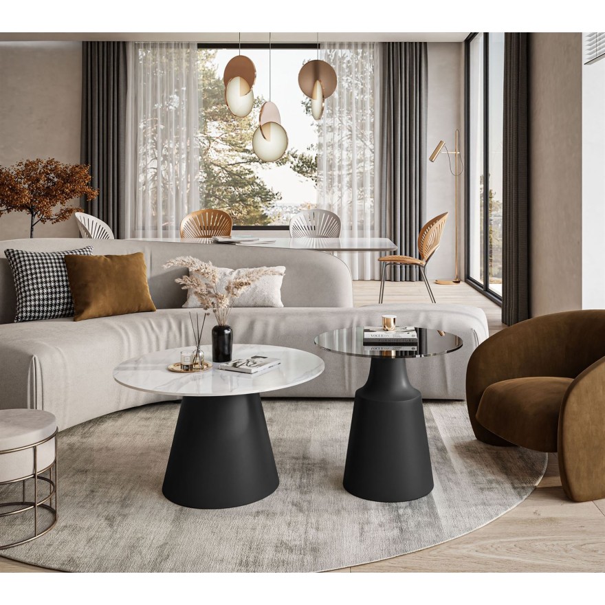CHANTELLE 2in1 runder Couchtisch