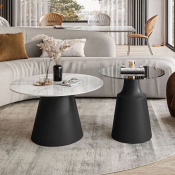 CHANTELLE 2in1 runder Couchtisch