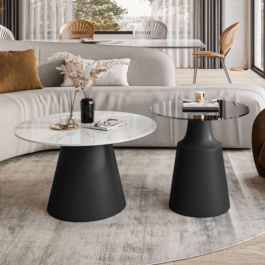 CHANTELLE 2in1 runder Couchtisch