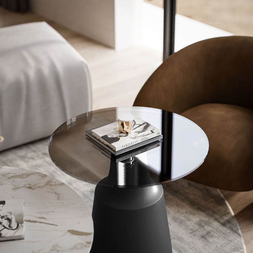 CHANTELLE 2in1 runder Couchtisch