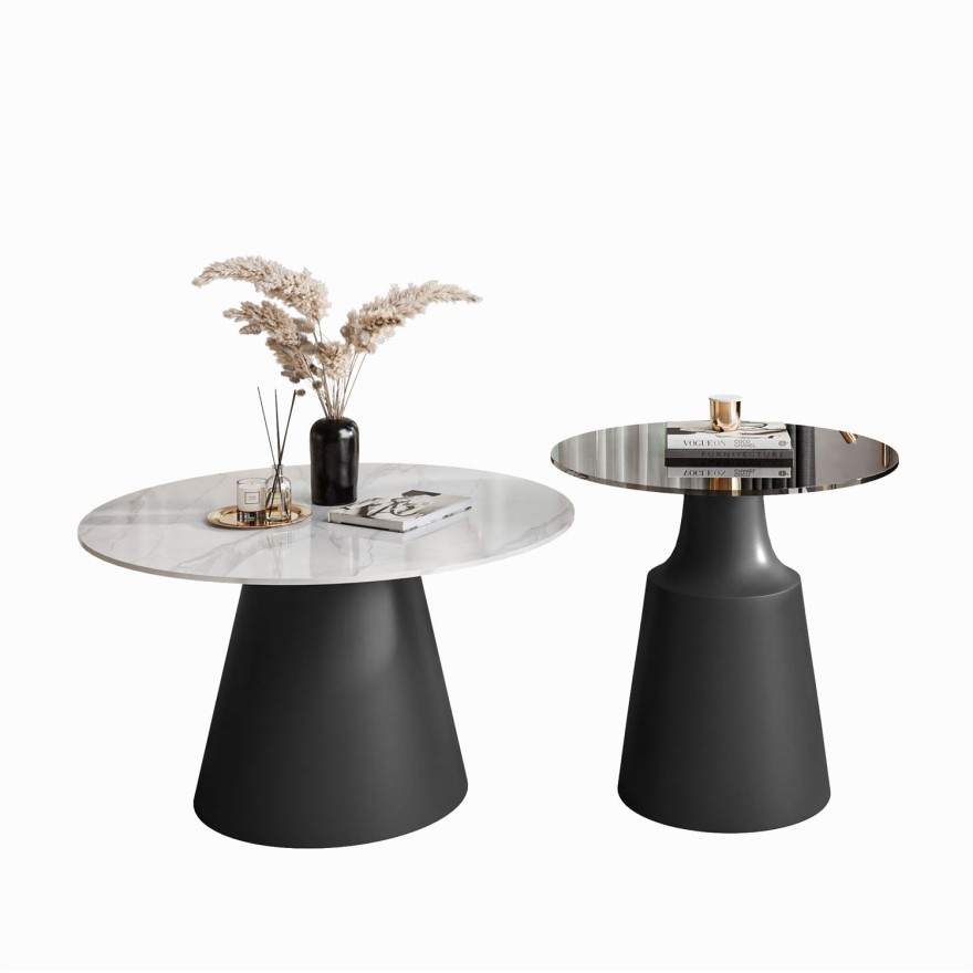 CHANTELLE 2in1 runder Couchtisch