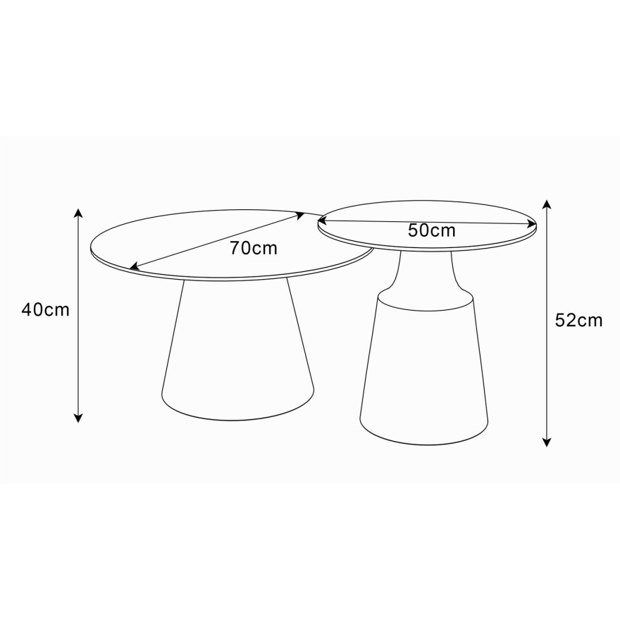 CHANTELLE 2in1 runder Couchtisch