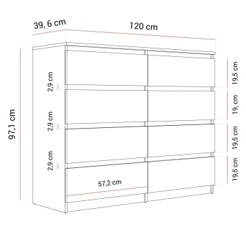 Moderne Kommode HANA M8 mit Schubladen