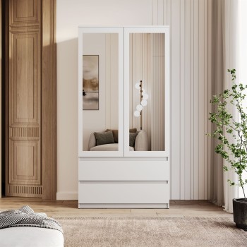 Zweitrüriger Schrank HANA SS-90 mit Spiegel