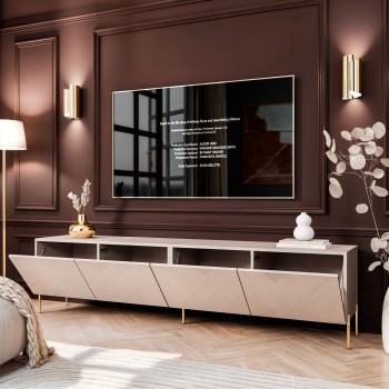 TV-Schrank COLGANTE 200 Kaschmir Hochglanz auf Beinen