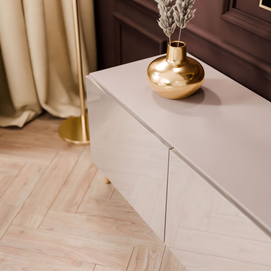 TV-Schrank COLGANTE 200 Kaschmir Hochglanz auf Beinen