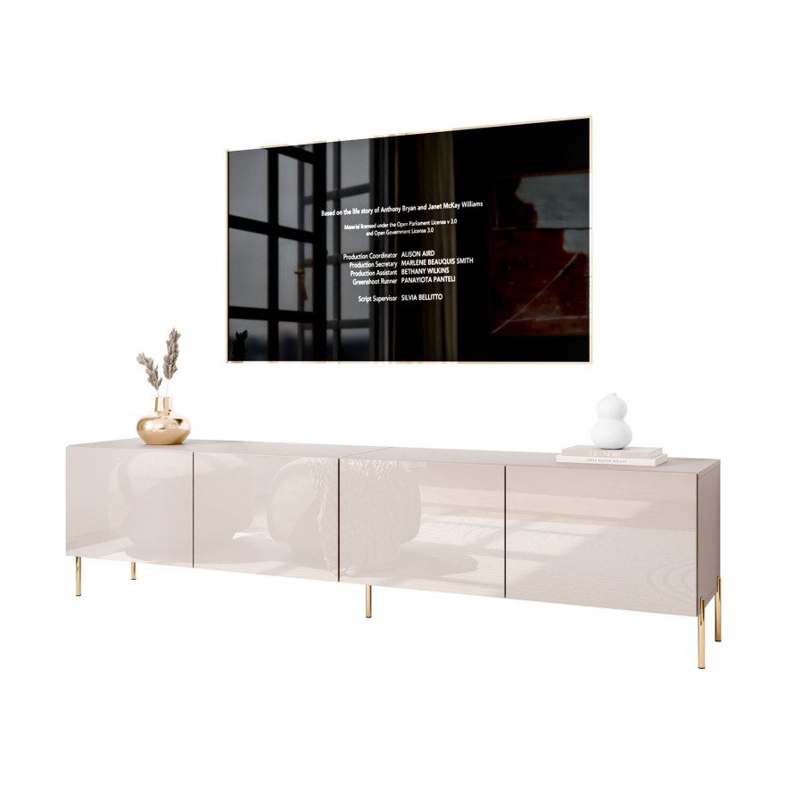 TV-Schrank COLGANTE 200 Kaschmir Hochglanz auf Beinen