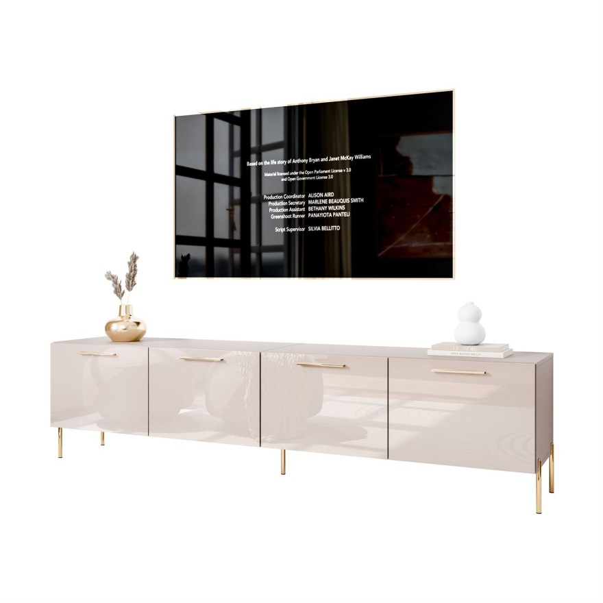 TV-Schrank AURA 200 KASCHMIR Hochglanz auf Beinen